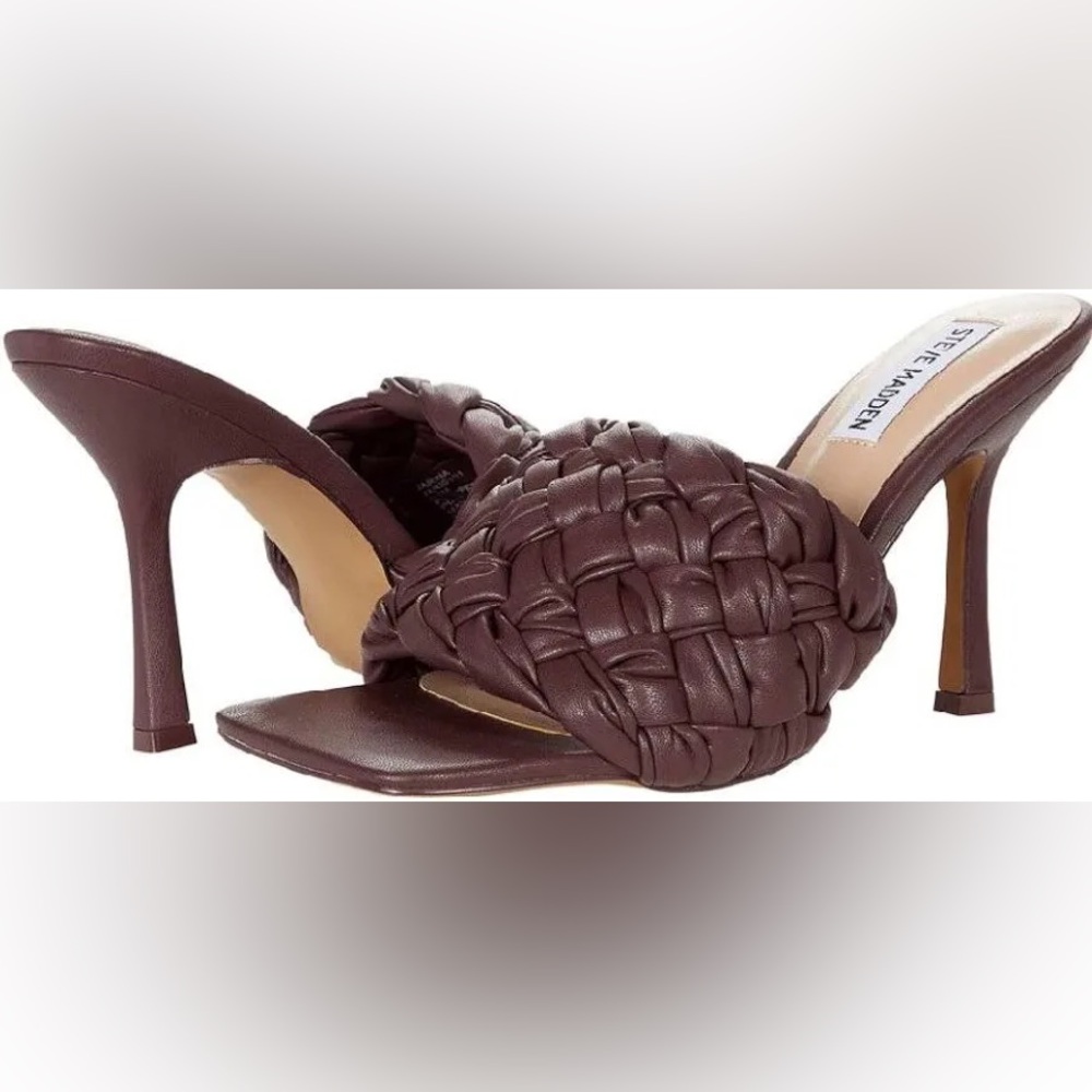 Steve Madden Sandals Jarina Brown Braided Heels